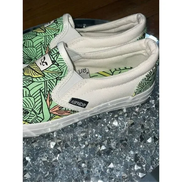 Ripndip lord normal the cat green tropical leaves slip on sneakers size 5W - Picture 7 of 16